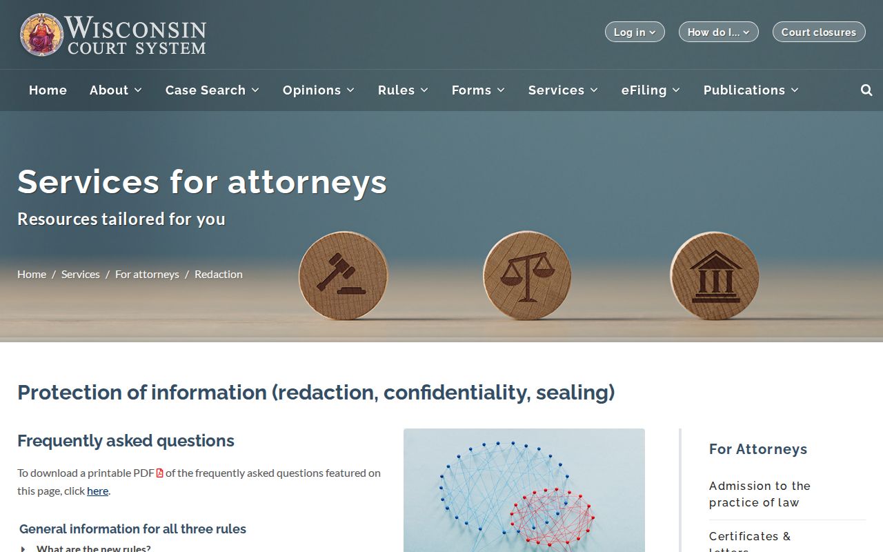 Wisconsin redaction rules for Crawford County court records